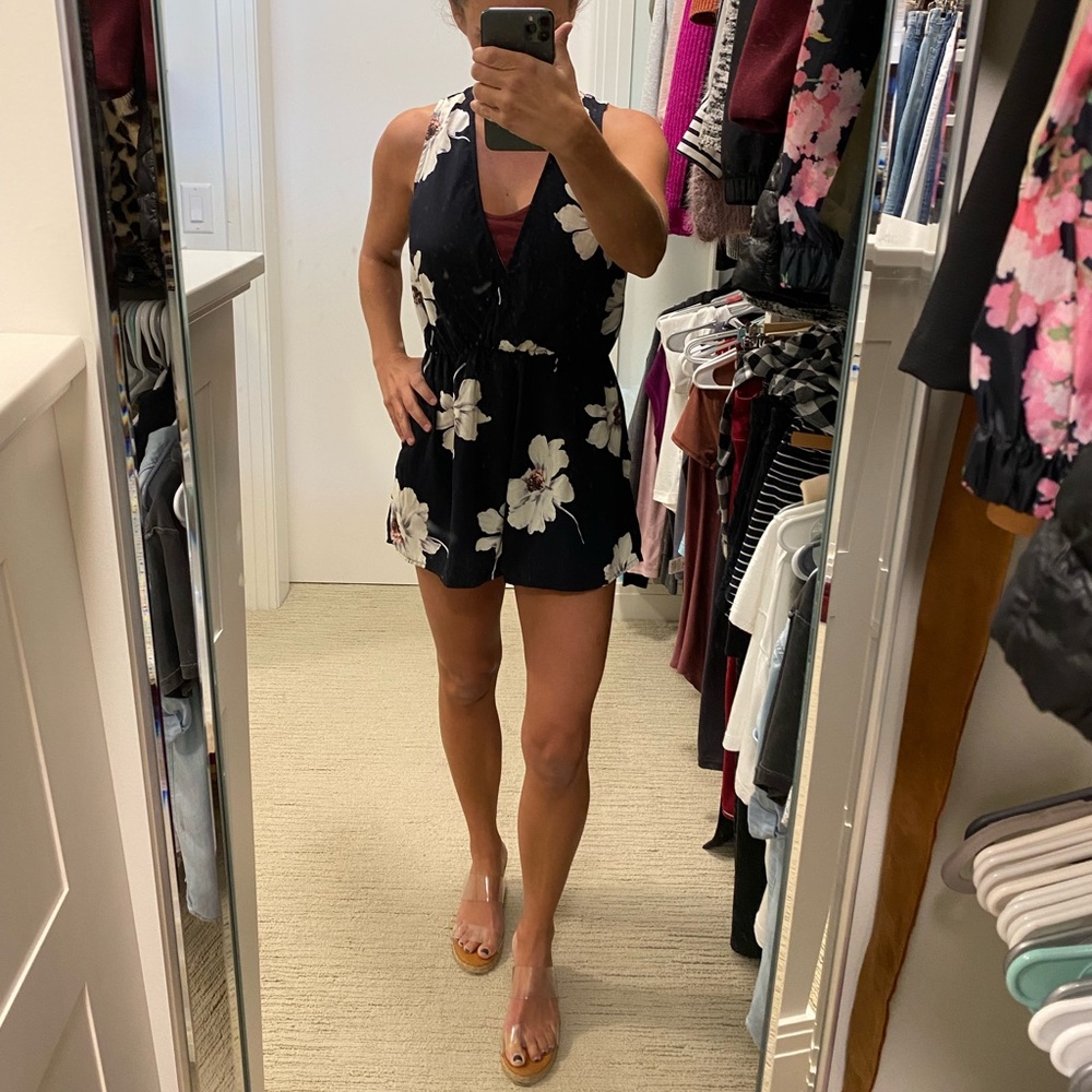 Illa Illa black flowered romper.  Size M